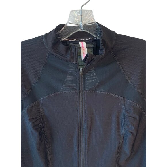BETSEY JOHNSON Performance Black Full-Zip Mesh Back Activewear Jacket NWT XS - Picture 2 of 9